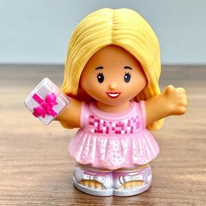 Little People BARBIE Birthday Party Pink Dress Present Toy Figure 2022 Mattel